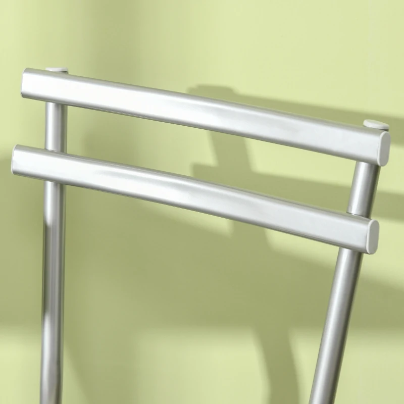 HOMCOM Set 3 Pezzi con Tavolino Alto e Sgabelli da Bar in Legno e Acciaio, Color Quercia