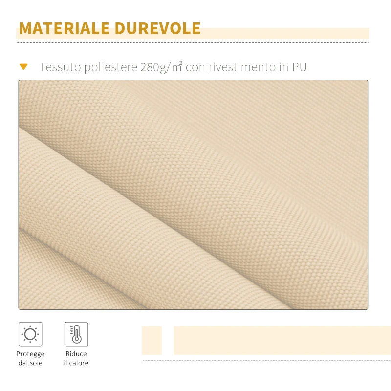 Outsunny Tenda da Sole Avvolgibile a Caduta con Manovella, in Alluminio e Poliestere, 3x2.5m, Beige