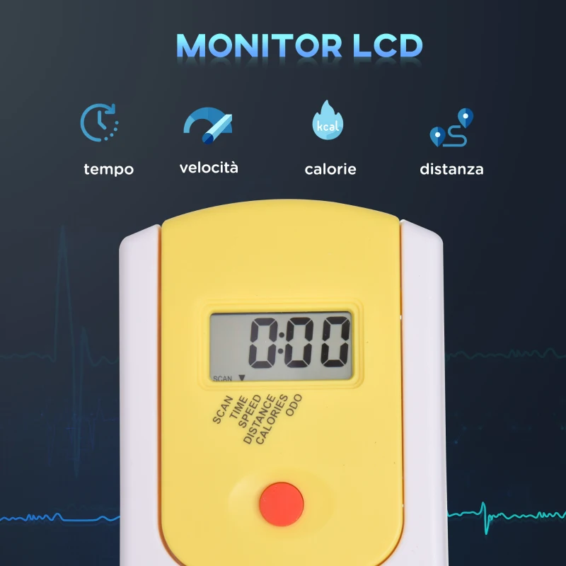 HOMCOM Cyclette Professionale con Schermo LCD e Supporto Smartphone, Fitness Cyclette da Camera con Sellino e Manubrio Regolabili, Volano 6kg, 50x100x101-113cm