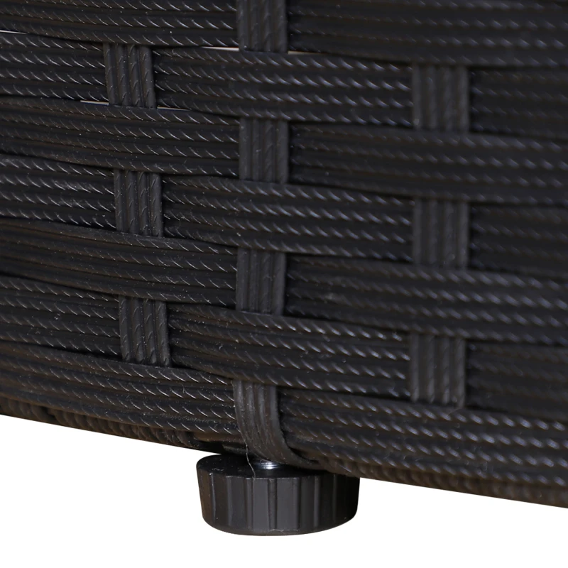 Outsunny Isla de Ratán Modular para Exterior 5 Piezas Tumbona Redonda con Toldo Plegable Cojines Extraíbles Lavables y 3 Almohadas Marco de Metal 175x180x147 cm Negro y Beige