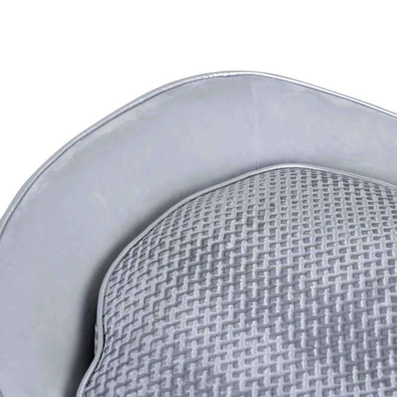 PawHut Canapé Chien Chat sur Pied Style Moderne Coussin d'assise Amovible Lavable Grand Confort 78,5 x 57 x 35,5 cm Gris