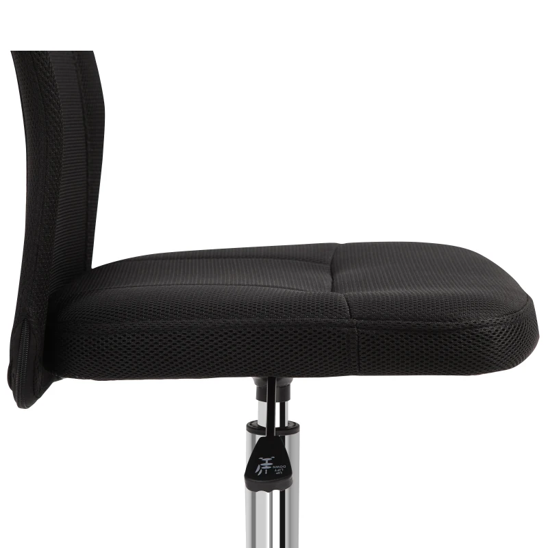 Vinsetto Chaise de bureau ergonomique fauteuil de bureau hauteur réglable piètement chromé pivotant 360° revêtement maille noir