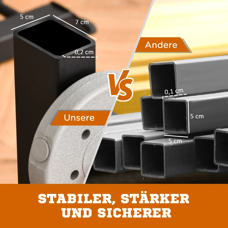 HOMCOM Kraftstation Hantelbank mit Klimmzugstange 140 x 171 x 228cm Stahl Schwarz