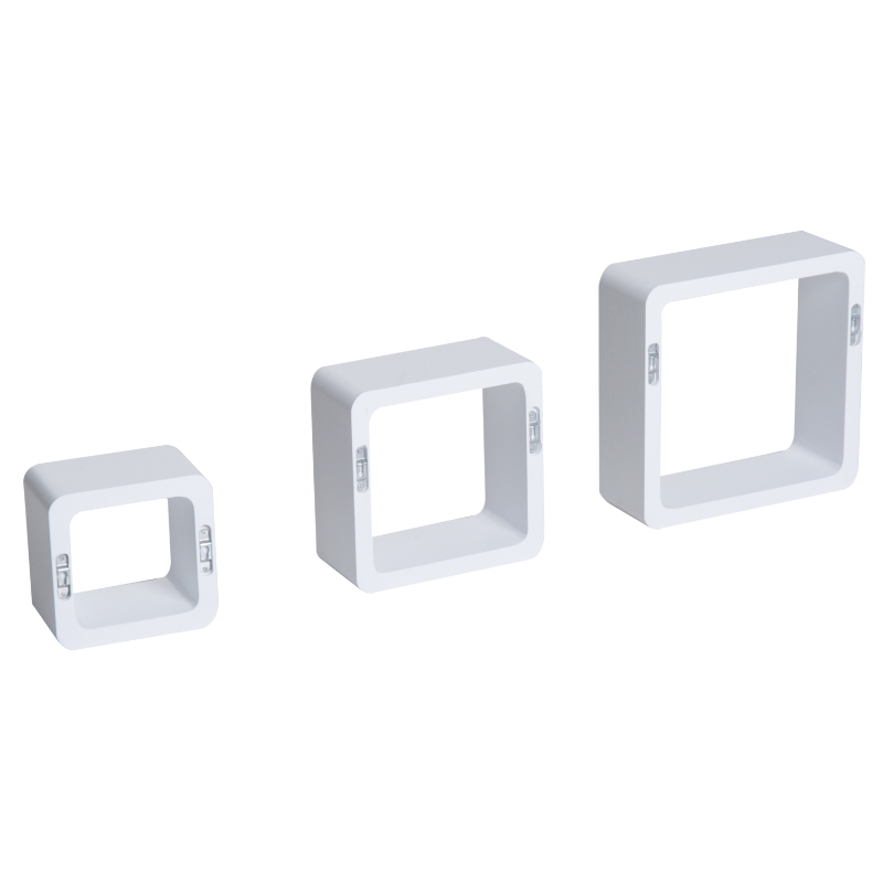HOMCOM Wandregal Würfelregal Hängeregal 3er Set MDF Weiß