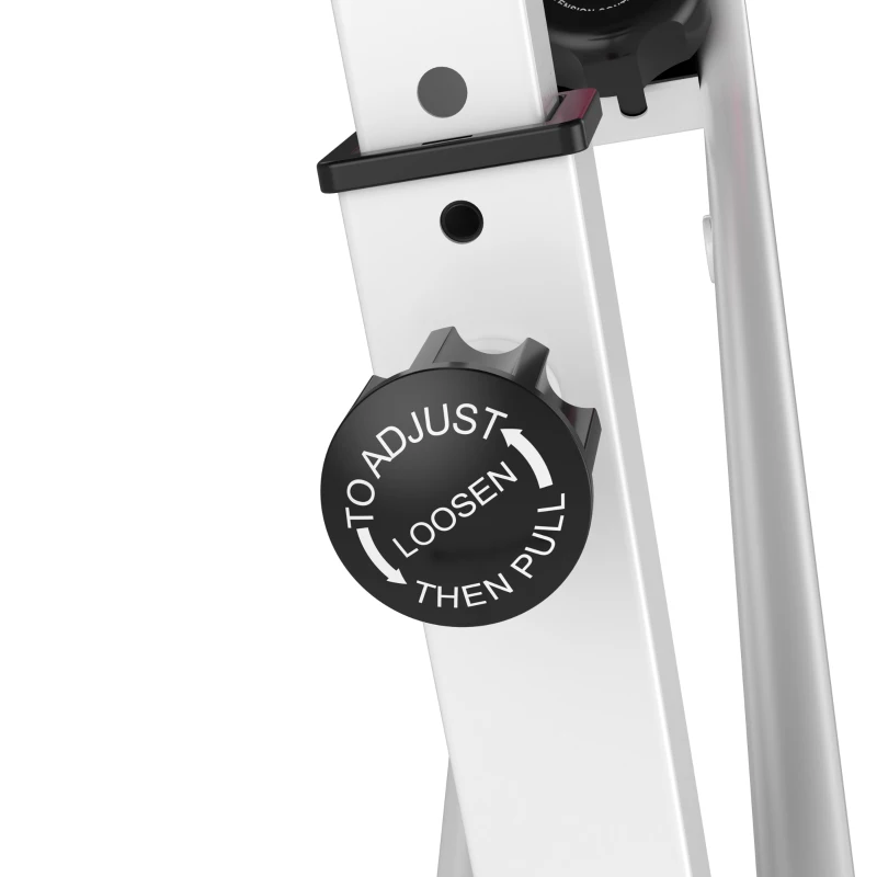 HOMCOM Bicicleta Estática Plegable con Resistencia Magnética Asiento con Altura Ajustable y Pulsómetro 43x97x109 cm Rosa