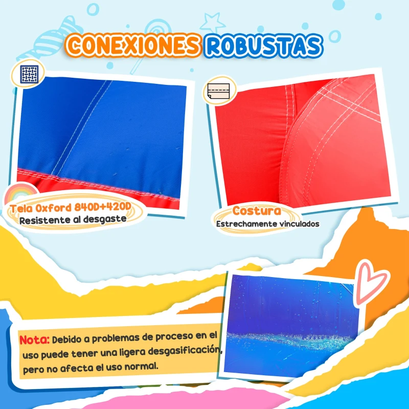 Outsunny Castillo Inflable de 3-8 Años con Soplador Tobogán Trampolín Piscina Bolsa de Transporte 435x245x200 cm Multicolor
