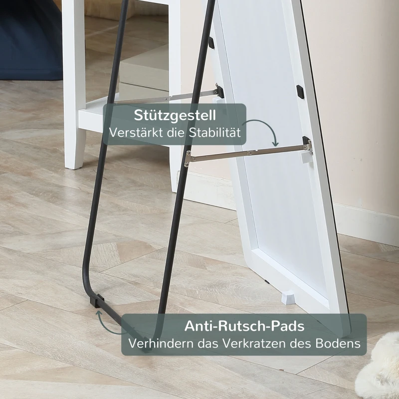 HOMCOM Standspiegel Wandspiegel Ganzkörperspiegel, Aluminium, 45 cm x 37 cm x 158,5 cm, Silber
