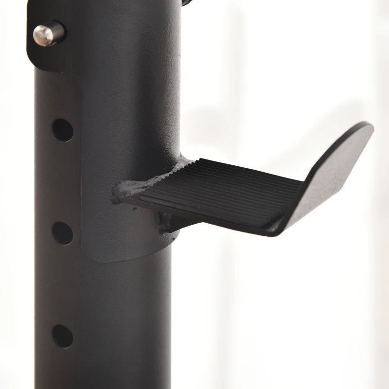 HOMCOM Kraftstation mit Klimmzugstange multifunktionale Dip-Station Trainings-Gerät für Zuhause Fitness Stahl Schwarz 187 x 110 x 220 cm