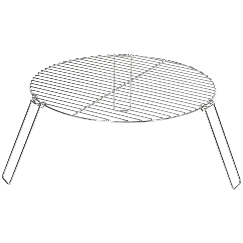 Outsunny Grille de barbecue en acier galvanisé grille BBQ portable avec 3 pieds repliables Ø 50 cm