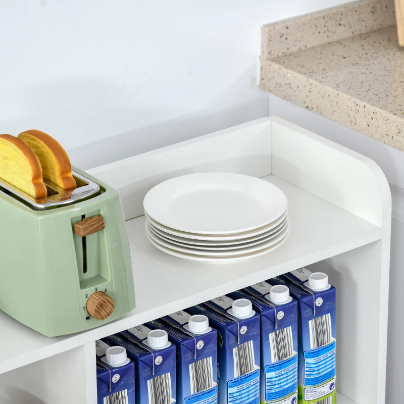 HOMCOM Meuble buffet scandinave bibliothèque meuble de rangement en MDF blanc chêne clair