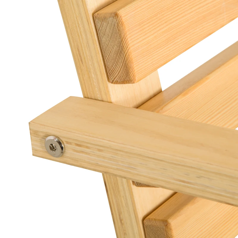 Outsunny Banco Columpio de Madera de 2 Plazas Tipo Balancín Colgante Carga Máx. 250 kg para Jardín Terraza Balcón Exterior 141,5x51x78 cm Natural