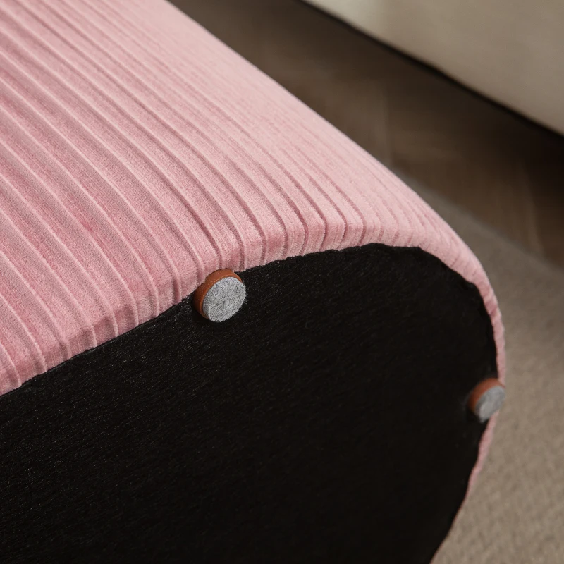 HOMCOM Pouf Panca Contenitore Moderna in Velluto Rosa per Camera da Letto, Soggiorno e Ingresso, 81x40x41cm