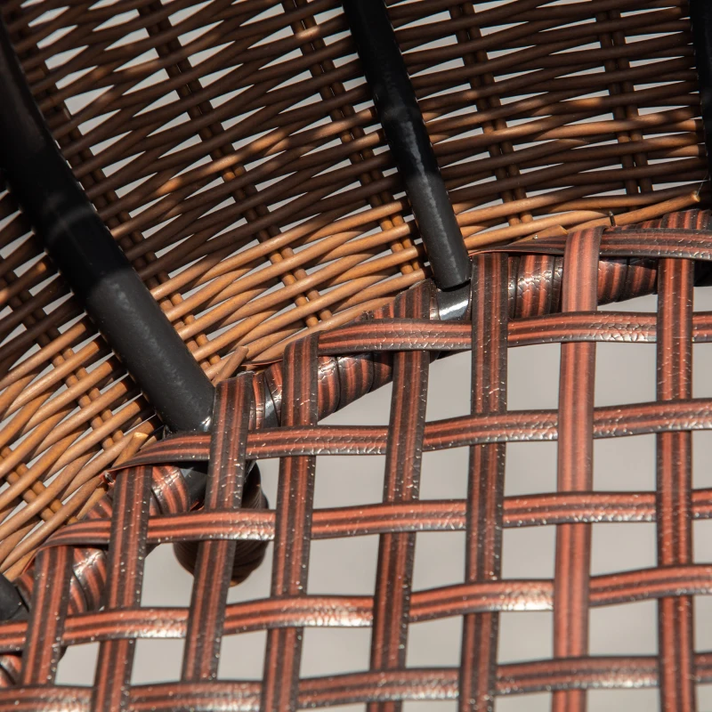 PawHut Panier chat cosy grand confort table basse 2 en 1 coussin amovible déhoussable résine tressée marron