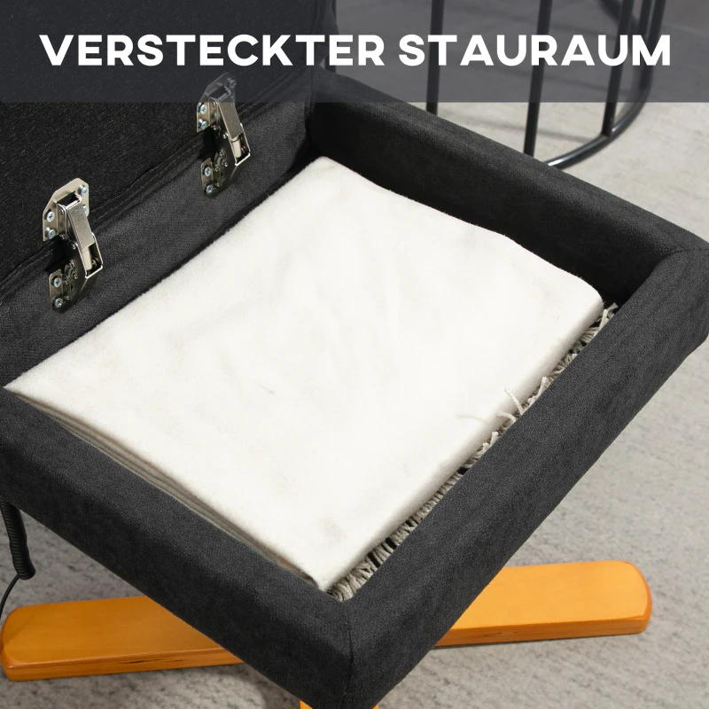 HOMCOM Massagesessel mit Liegefunktion und Fußhocker, 145°-Neigung, Polyester, 80 x 86 x 99 cm, Schwarz(m-6)