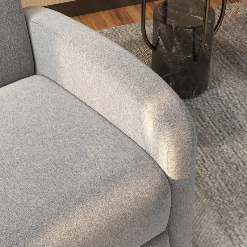 HOMCOM Sillón Relax Reclinable hasta 160° Sofá Reclinable Moderno con Reposapiés Soporta hasta 120 kg 64x86x102 cm Gris(m-8)