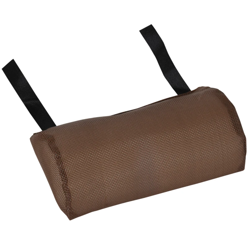 Outsunny Bain de soleil transat chaise longue inclinable pliable avec oreiller dossier réglable sur 5 niveaux marron