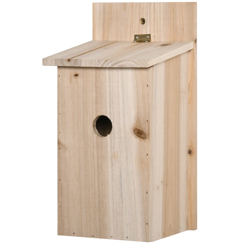 Outsunny Nistkasten 2er-Set für kleine Vögel 15 cm × 14 cm × 30 cm Tannenholz Natur