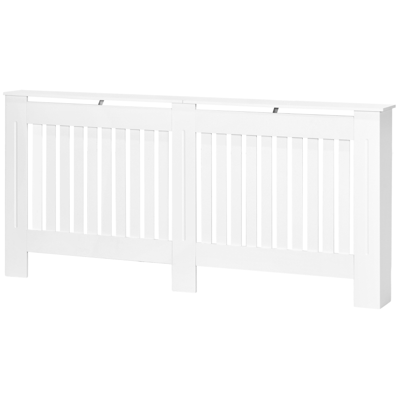 HOMCOM Copritermosifone a Doghe in MDF per Casa e Ufficio, 172x19x81 cm, Bianco