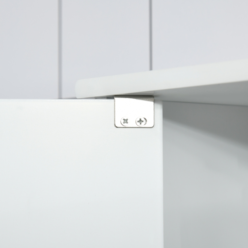 kleankin Spiegelschrank Badezimmerschrank Badschrank Hängeschrank Badmöbel Wandschrank Mehrzweckschrank mit Regale Glas Weiß 55 x 17,5 x 60 cm