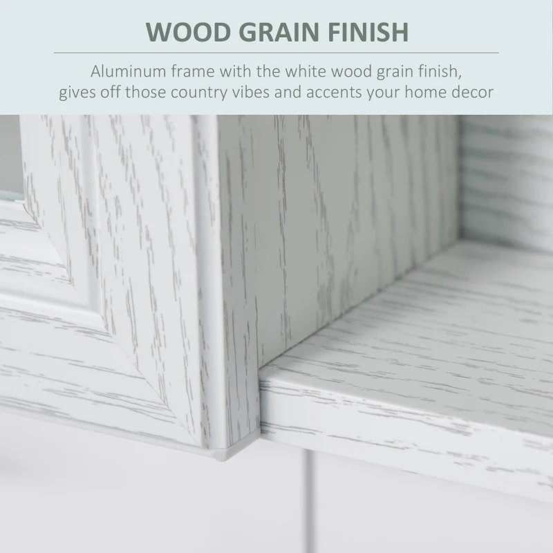 kleankin Bathroom Mirror Cabinet with Shelves, Wall Mounted Bathroom Cabinet with Aluminium Frame and Single Mirrored Door, 80cm x 12.5cm x 70cm, White