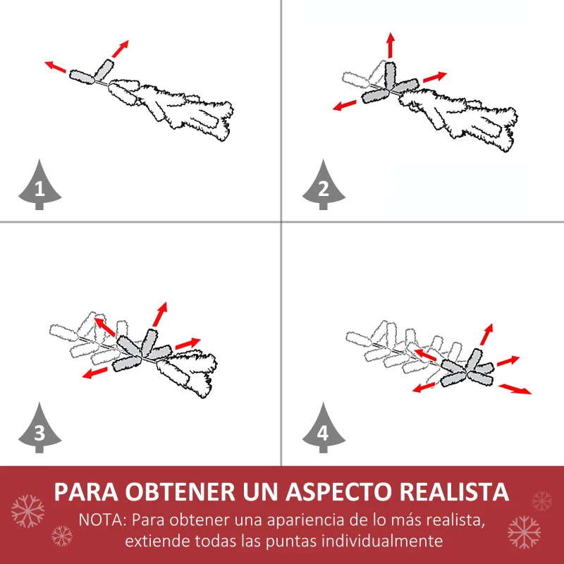 HOMCOM Árbol de Navidad Artificial Estrecho 210 cm con 499 Ramas y Base Desmontable Fácil de Montar Verde