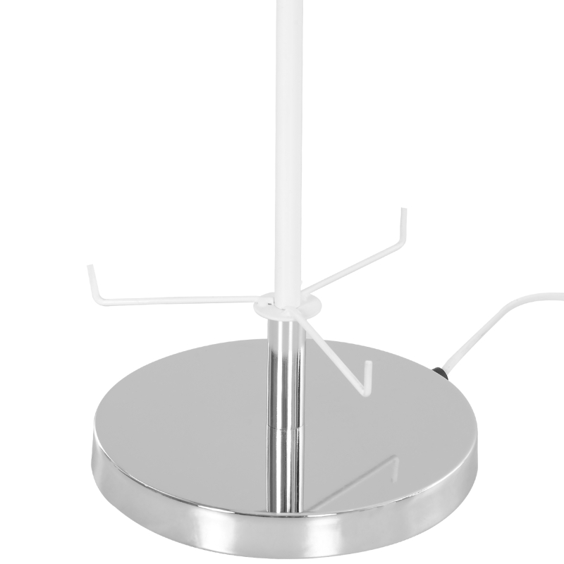 HOMCOM Stehlampe Wohnzimmer Schlafzimmer Standleuchte Stehleuchte Edelstahlboden Textillampenschirm 40 W rund weiß + silber Ø 20 x 160 cm