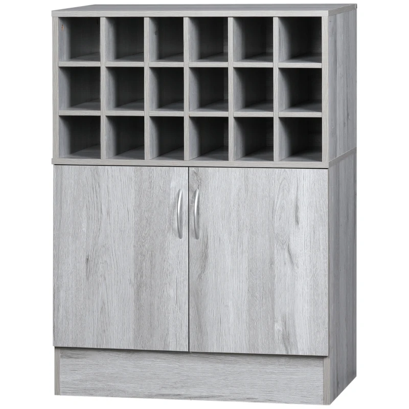 HOMCOM Buffet cuisine meuble de rangemen avec 1 placard double porte étagère réglable - 70 x 40 x 98 cm - gris