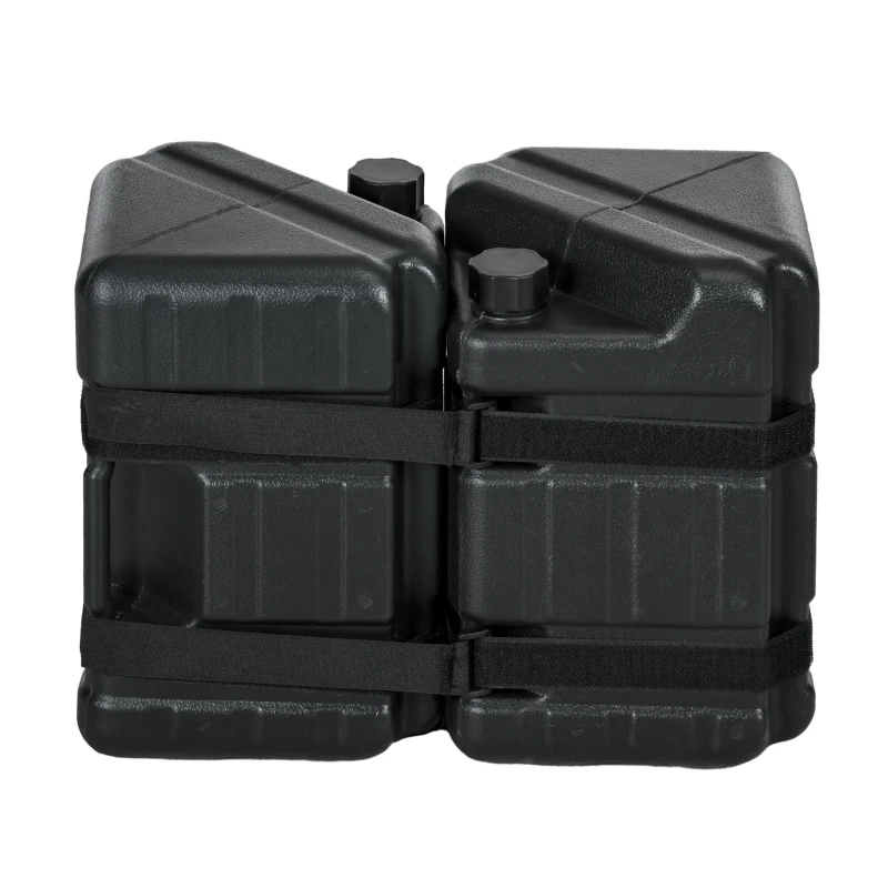 Outsunny Lot de 4 pieds de tonnelle pop-up remplis d'eau ou de sable en PEHD avec poignées intégrées et sangles, noir