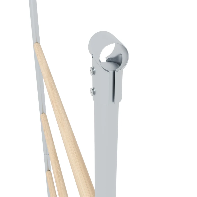 PawHut Grand perchoir échelle pour poules 4 niveaux avec barreaux en bois et structure métal 140 x 86 x 2,5 cm argent naturel