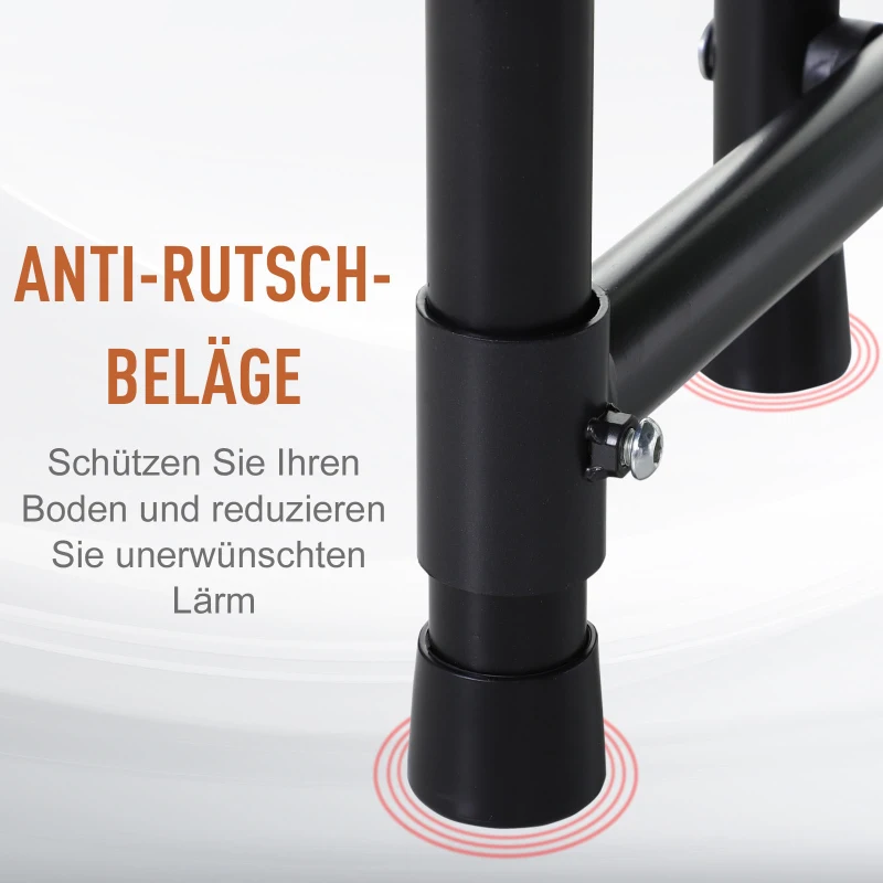 HOMCOM Fitness-Trampolin, Trampolin für Kinder und Erwachsene, Gartentrampolin, Stahl+Kunststoff+EVA, Orange+Schwarz, 122 x 122 x 122-138 cm