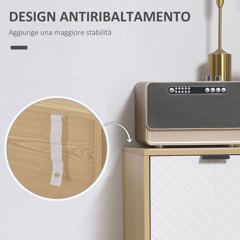 HOMCOM Mobile Multiuso Moderno in Truciolato e Legno di Pino con Ripiano Interno Regolabile su 3 Livelli, 77x35x77.5 cm