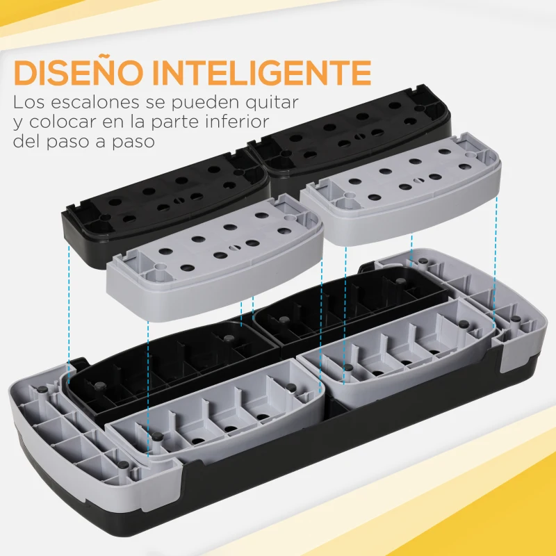 HOMCOM Step de Aeróbic Step para Fitness Antideslizante con Altura Regulable 3 Niveles de 10/15/20 cm Tabla Plataforma Stepper para Ejercicio en Casa Gimnasia Carga 150 kg 80x31x20 cm Negro