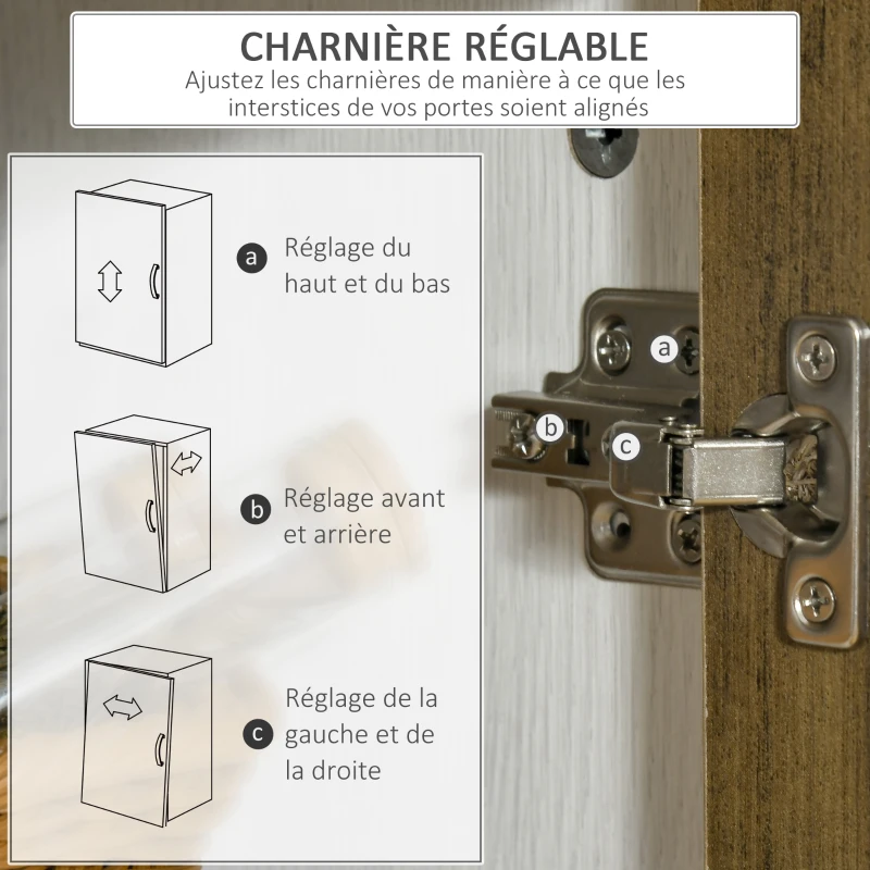 HOMCOM Meuble de rangement buffet vitrine bas pour la cuisine avec 2 portes vitrées et étagères en MDF - dim. 80I x 40P x 81,5H cm