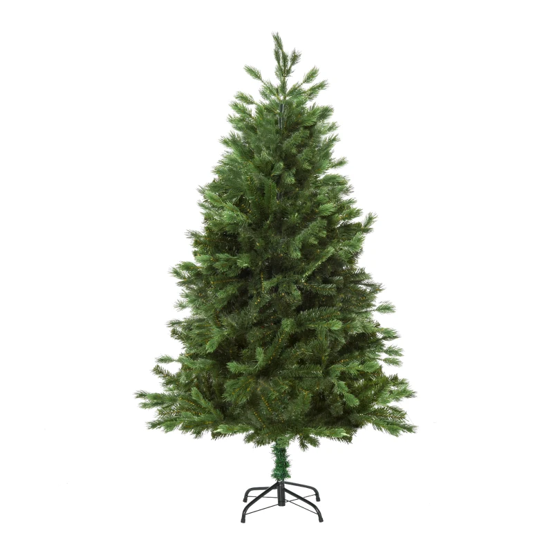 HOMCOM Albero di Natale Artificiale Gigante 150cm Realistico, Decorazione di Natale con 440 Rami, Base Pieghevole e Rimovibile