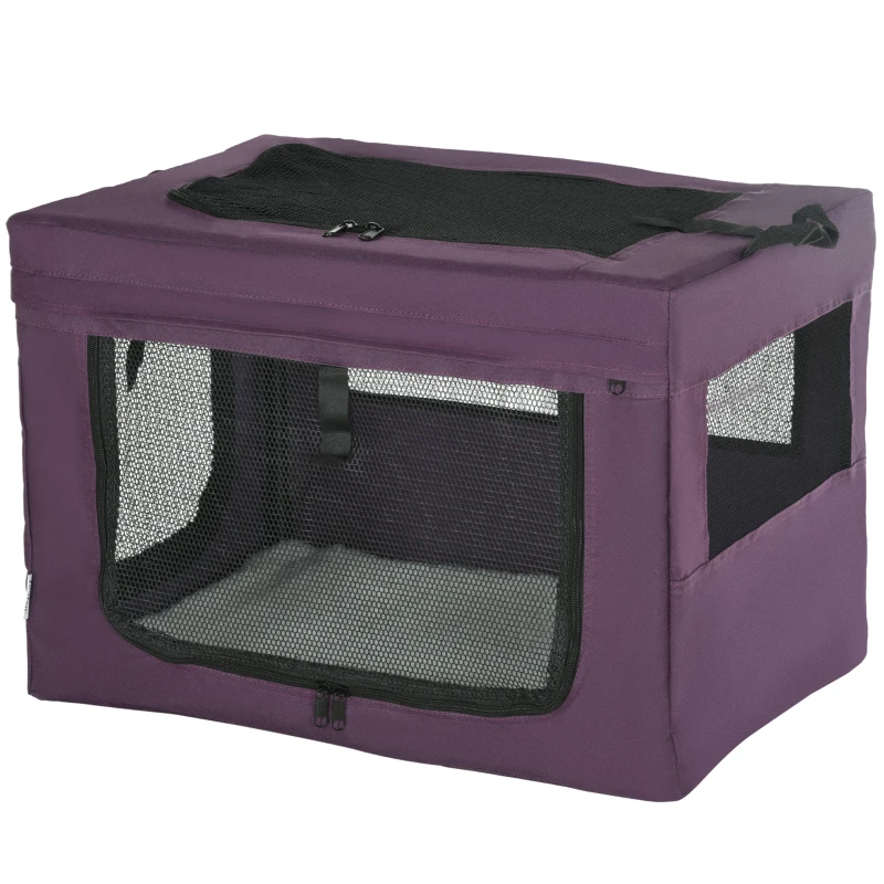 PawHut 60cm Pet Carrier, with Cushion, for Miniature Dogs - Purple
