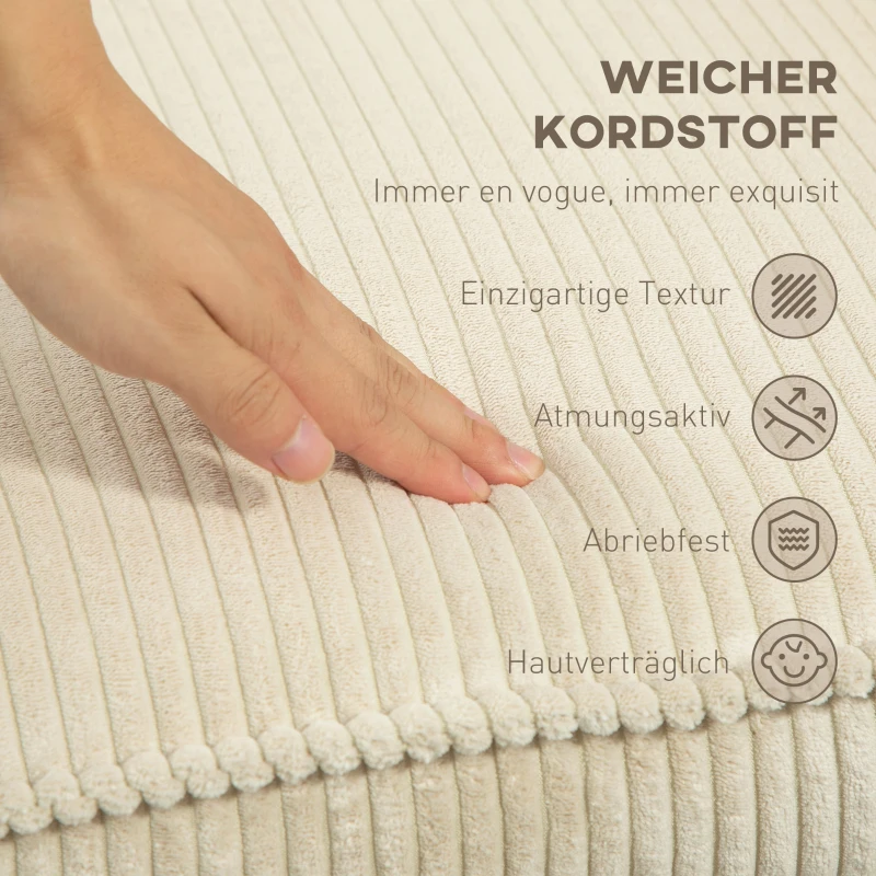 HOMCOM Drehbarer Polstersessel mit Fußhocker, Moderner Recliner-Sessel für Wohnzimmer, Schlafzimmer, Homeoffice, Beige(m-7)
