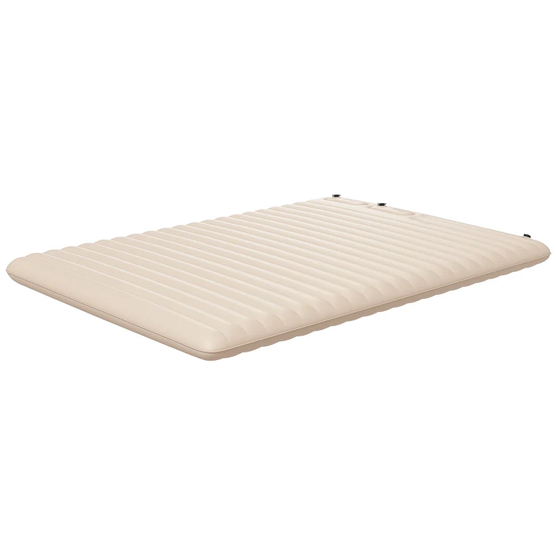 Outsunny Double Inflatable Mattress, with Built-In Pump - White