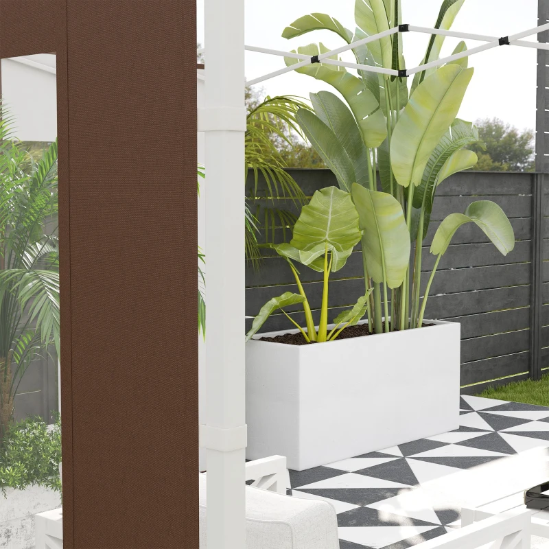 Outsunny Laterales para Carpa de Repuesto de Tela Oxford 2 Paneles de 295x195 cm con 2 Ventanas para Carpas de 6x3 m 3x3 m Marrón