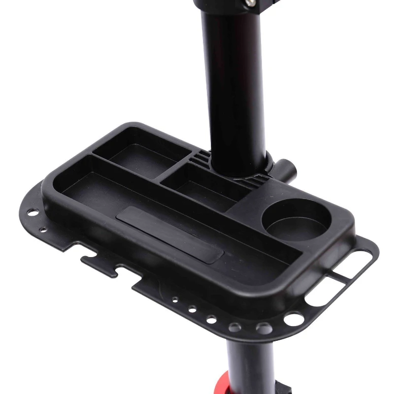 HOMCOM Cavalletto Manutenzione Bici Pieghevole ad Altezza Regolabile con Vassoio Portautensili, 100x100x109-180 cm, Nero