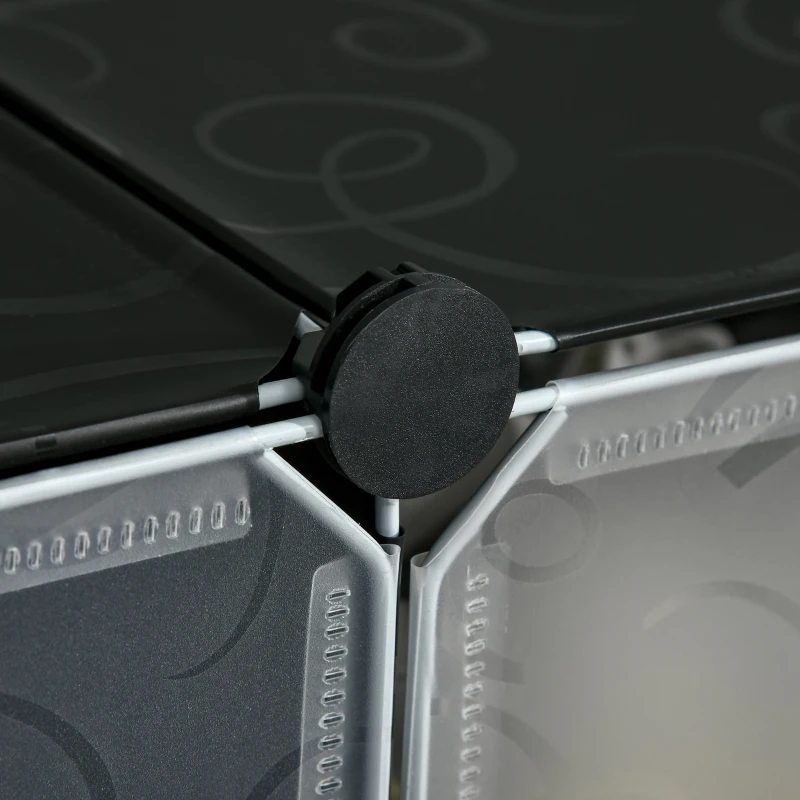 HOMCOM Meuble de rangement à chaussures modulable 6 cubes rectangulaires empilables - noir