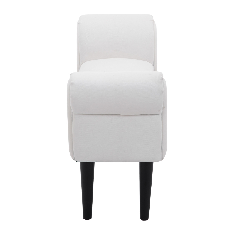 HOMCOM Banc Banquette Design Contemporain accoudoirs courbés Grand Confort 102L x 36l x 51H cm Blanc