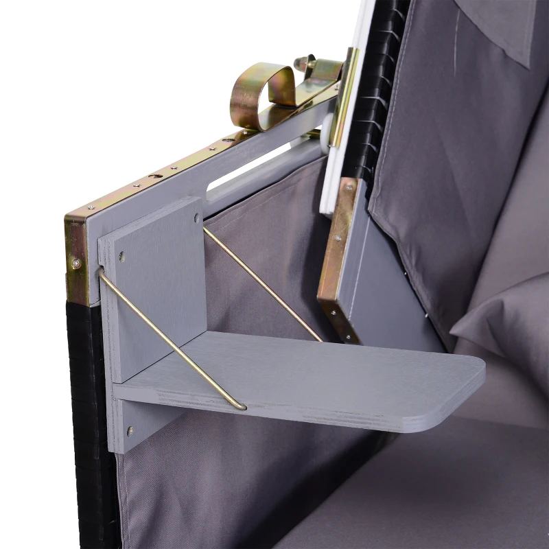 Outsunny Strandkorb für 2 Personen mit neigbarer Rücklehne Grau 118 x 79 x 150cm