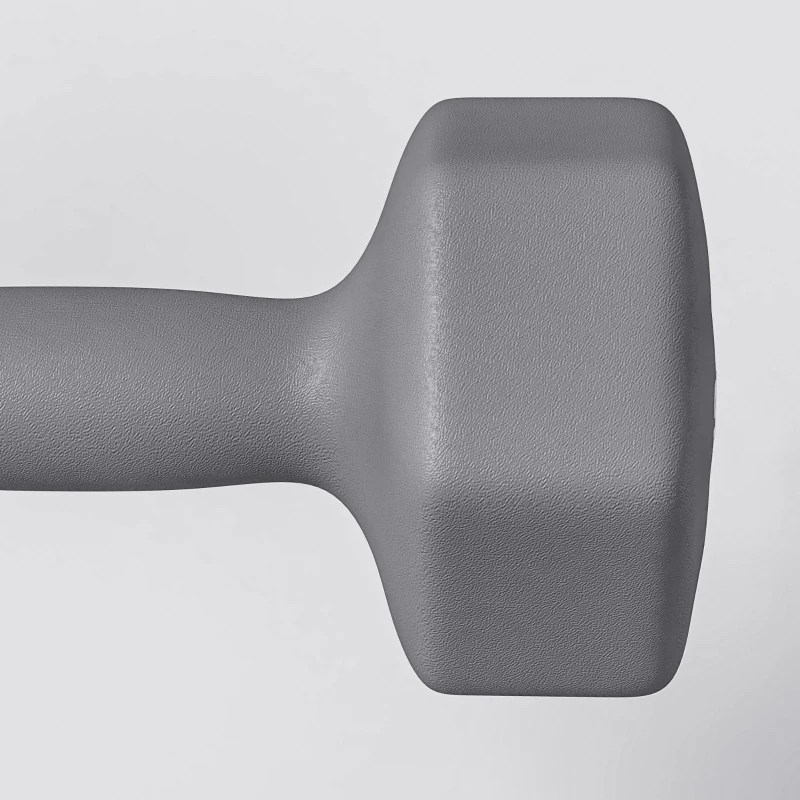 SPORTNOW Set 2 Manubri Esagonali da 9 kg in Metallo e Plastica con Impugnatura Antiscivolo, 25x11x11cm, Grigio