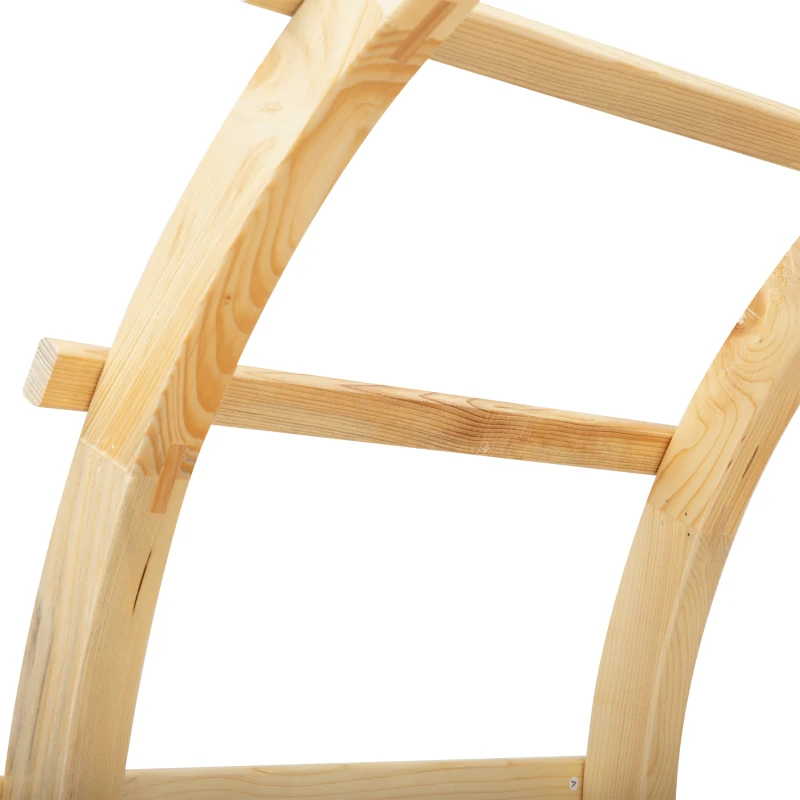 Outsunny Rosenbogen mit Bank Gartenpergola Sitzbank Rosenbank Laubenbank Philosophenbank Rankgitter Rankhilfe Gartenbank Massivholz Natur 120 x 55 x 207 cm