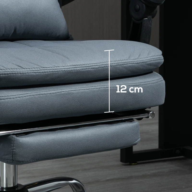 Vinsetto Fauteuil de bureau direction massant chauffant hauteur réglable dossier inclinable repose-pied gris