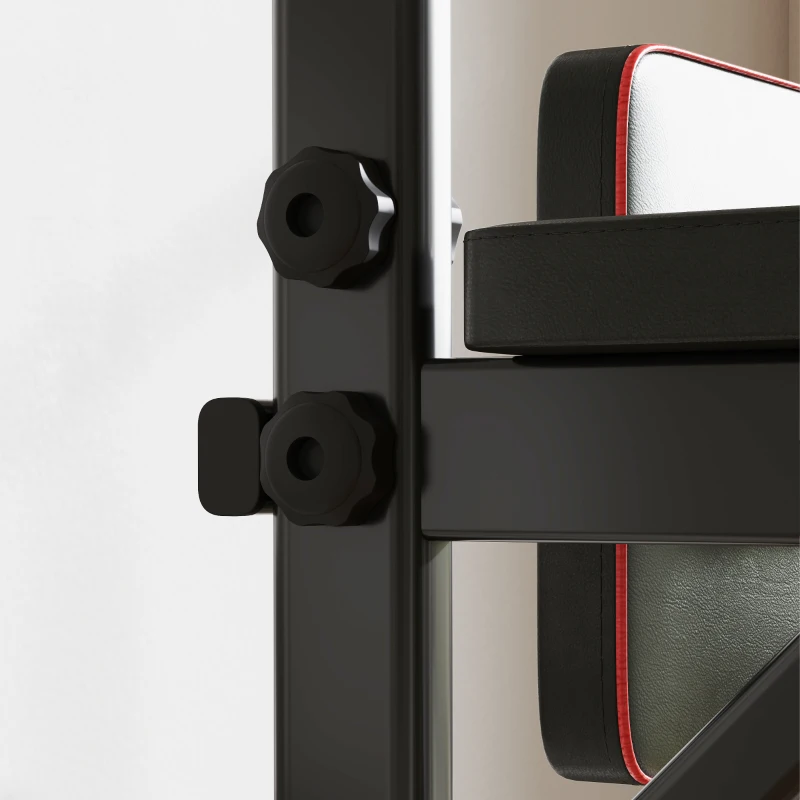 HOMCOM Máquina de Dominadas con Altura Ajustable Carga Máx. 120 kg para Entrenamiento Fitness 123x98x189-239 cm Negro y Rojo