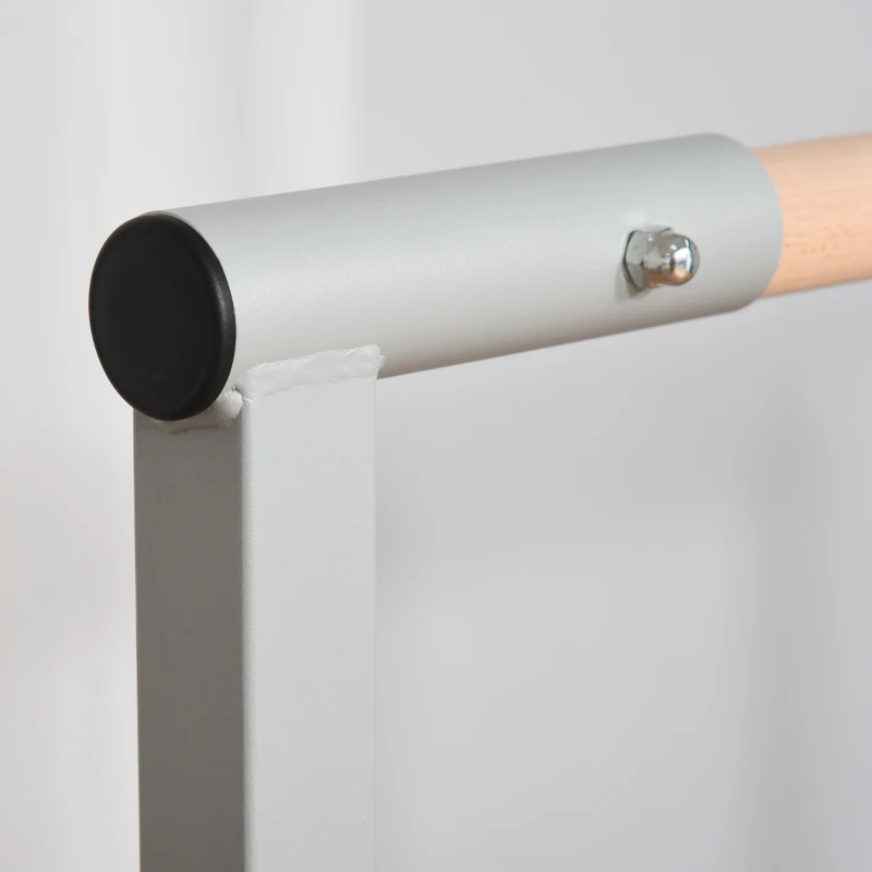 HOMCOM Gymnastik-Turnreck, 13-stufig höhenverstellbar Reckstange, Reck Turnstange aus Holz & stabile Stahlkonstruktion bis 75 kg belastbar, für 3+ Kinder, Indoor, Outdoor, Blau