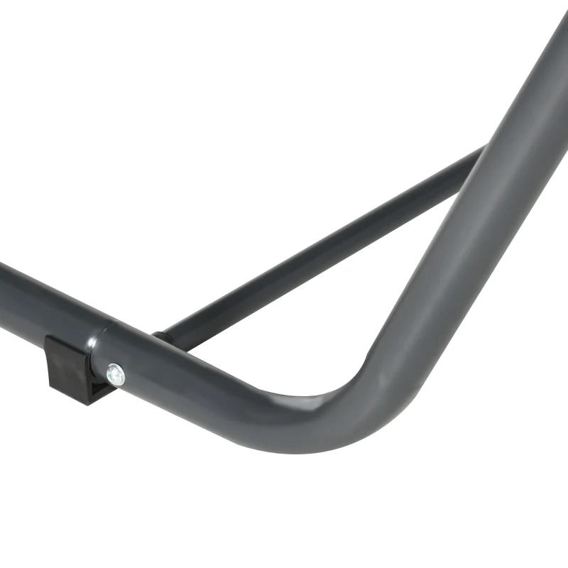 Outsunny Lettino Prendisole Reclinabile a 2 Posti in Acciaio con Cuscino e Tetto Parasole, 210x140x177 cm, Grigio