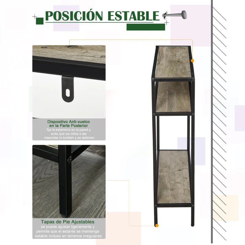 Outsunny Estantería para Plantas Flores Macetas Bastidores de 3 Niveles con Placa Antivuelco para Interiores y Exteriores 80x20x75 cm Madera