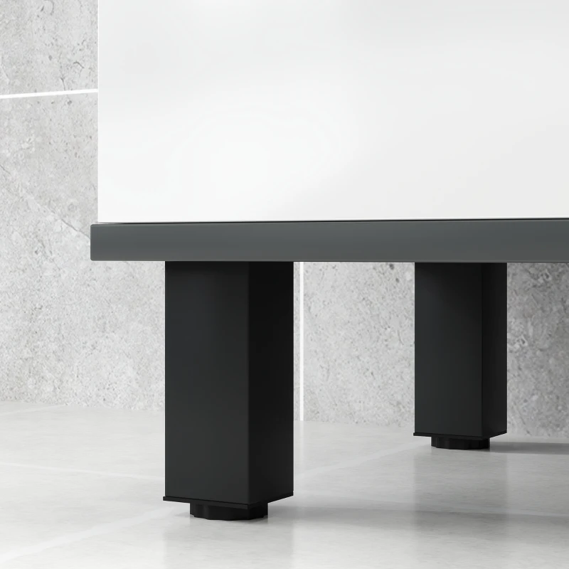 HOMCOM Armario de Baño Mueble Auxiliar de Baño con Puertas Estantes Ajustables y Sistema Anti-vuelco 60x34x94 cm Blanco Brillo